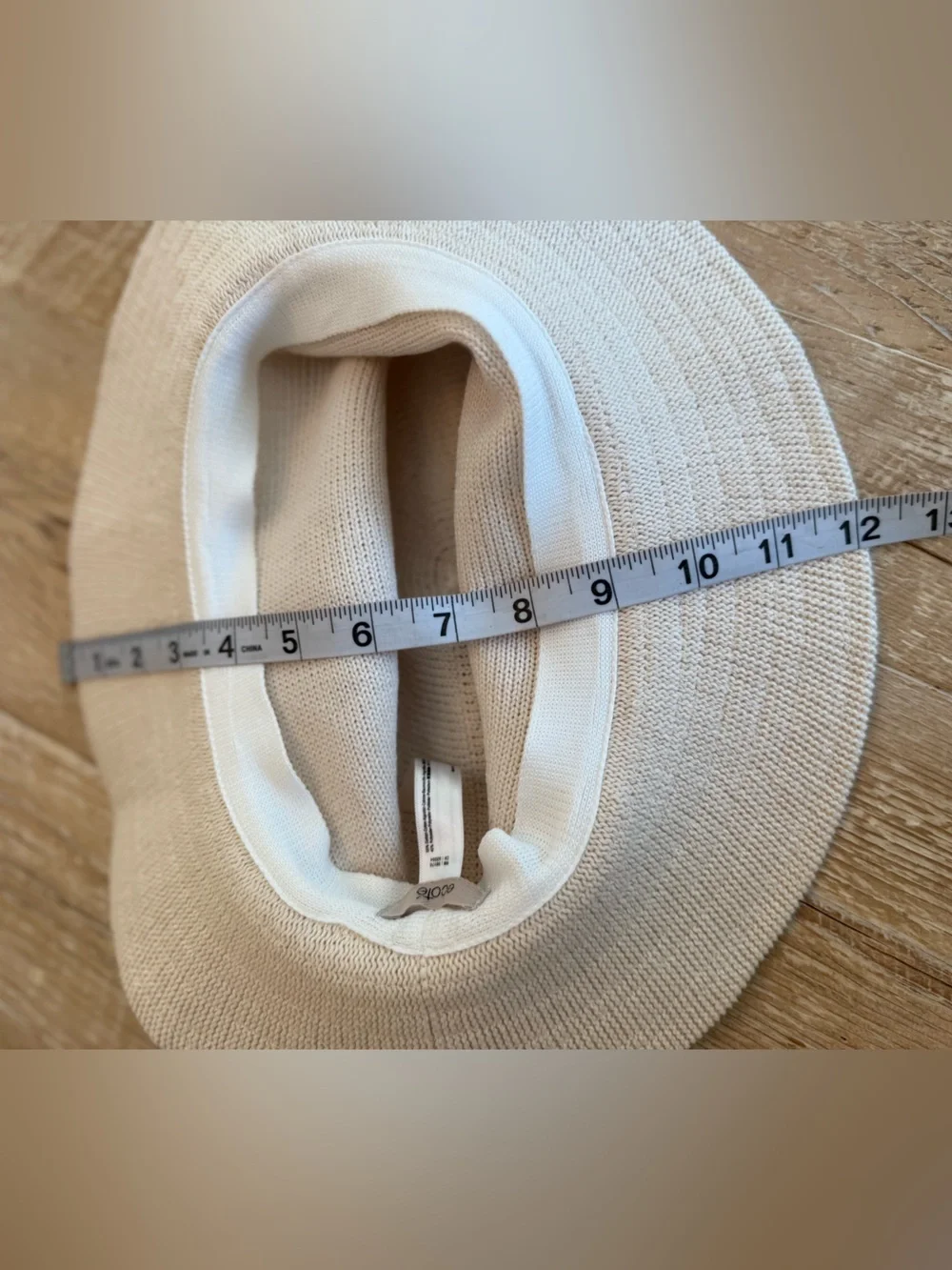 Ecote Wide-Brim Knit Sun Hat in Soft Cream